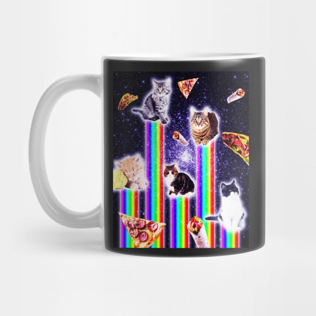 Outer Space Galaxy Cats With Rainbow by Random Galaxy